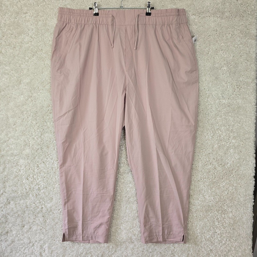 Old Navy Womens Pants Size 3X Pink Stretch‎ Tech Drawstring Phone Pocket